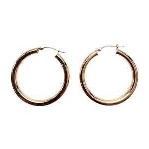 14K Yellow Gold Hoop Earrings #22794